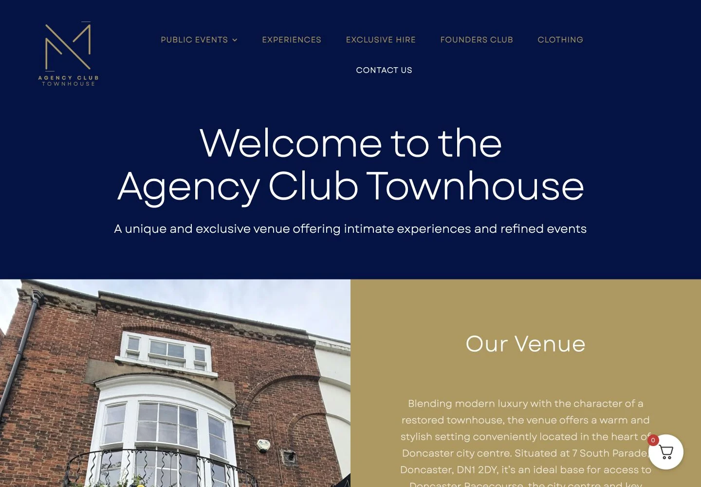 Agency Club Townhouse desktop website