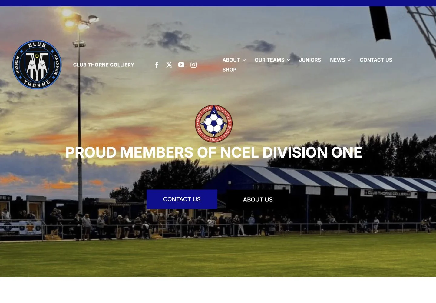 Club Thorne desktop website
