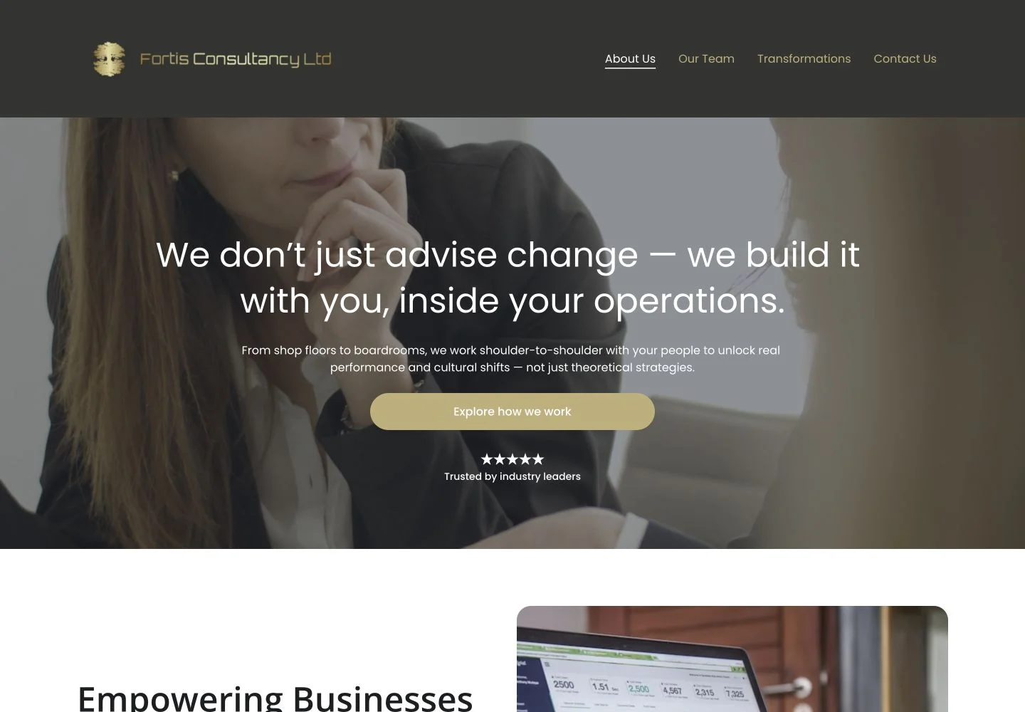 Fortis desktop website