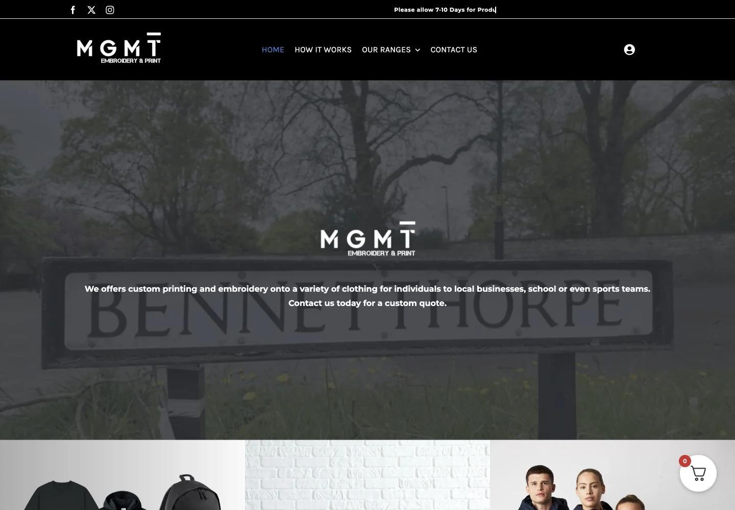 MGMT Print desktop website