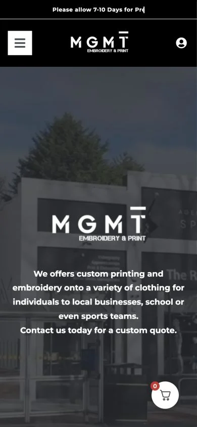 MGMT Print mobile website