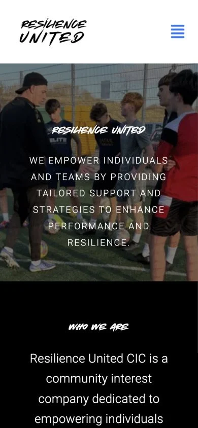 Resilience United CIC mobile website