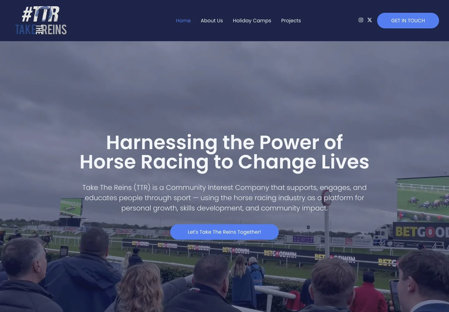 Take the Reins CIC desktop website